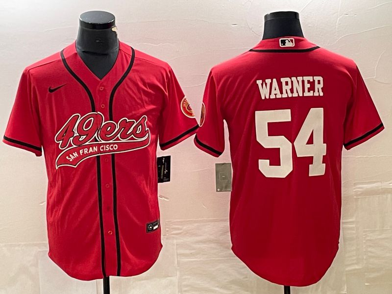 Men San Francisco 49ers #54 Warner Red Nike 2023 Co Branding Game NFL Jersey style 2->san francisco 49ers->NFL Jersey